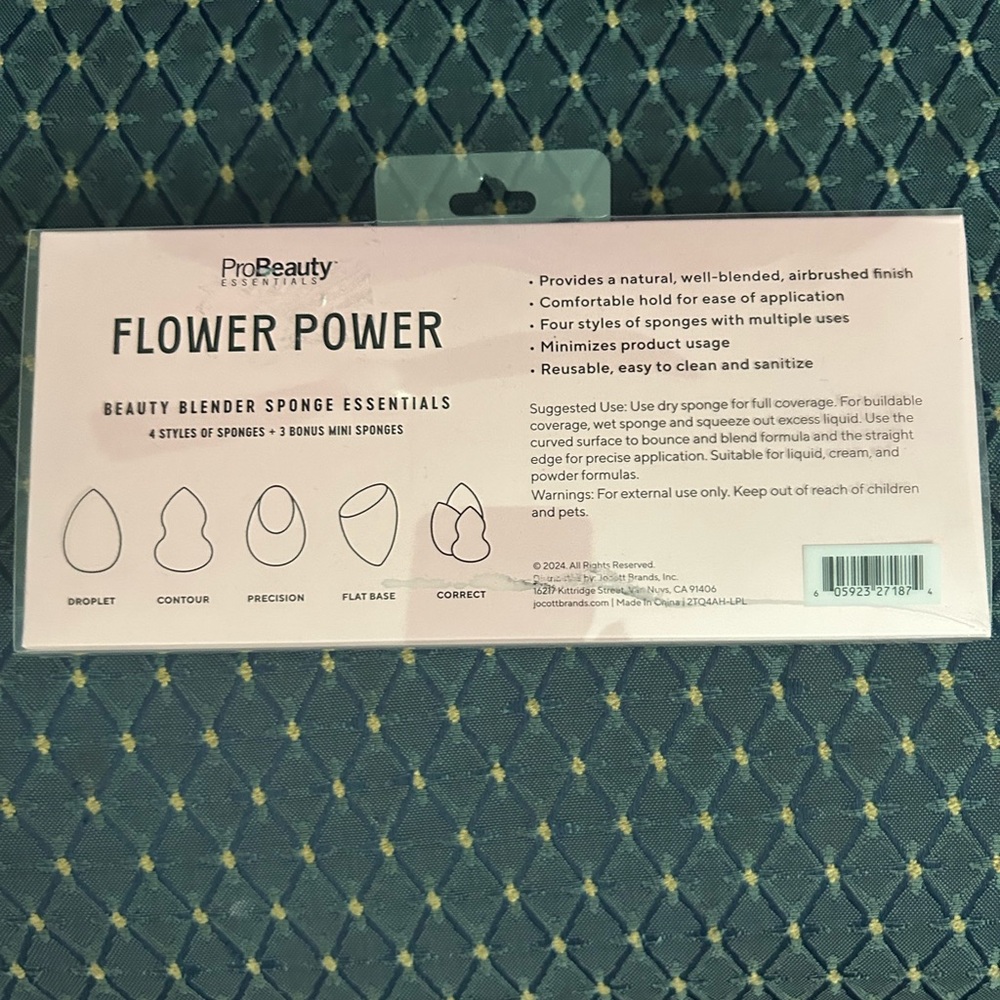 Flower Power Makeup Blender Set - Pink, Purple, Yellow,peach & blue - Picture 2 of 6